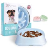 RRP £7.97 Purrfects Slow Feeder Dog Bowl (Sky Blue) - Anti Choke