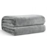 RRP £9.69 EHEYCIGA Fleece Blanket Grey Throws for Sofas Fluffy