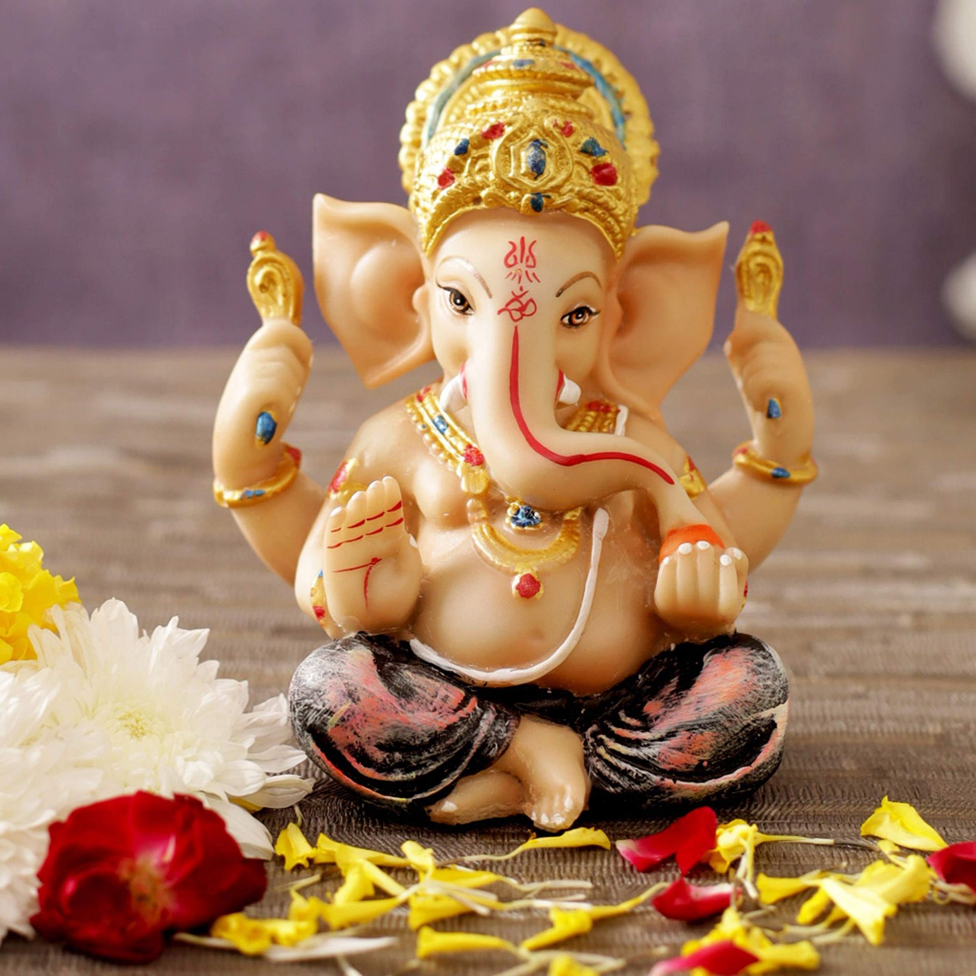 RRP £18.25 TIED RIBBONS Ganesh Statue for Car Dashboard | Resin