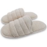 RRP £22.03 OFOOT Mens Breathable Cotton Open Toe Flat Slippers