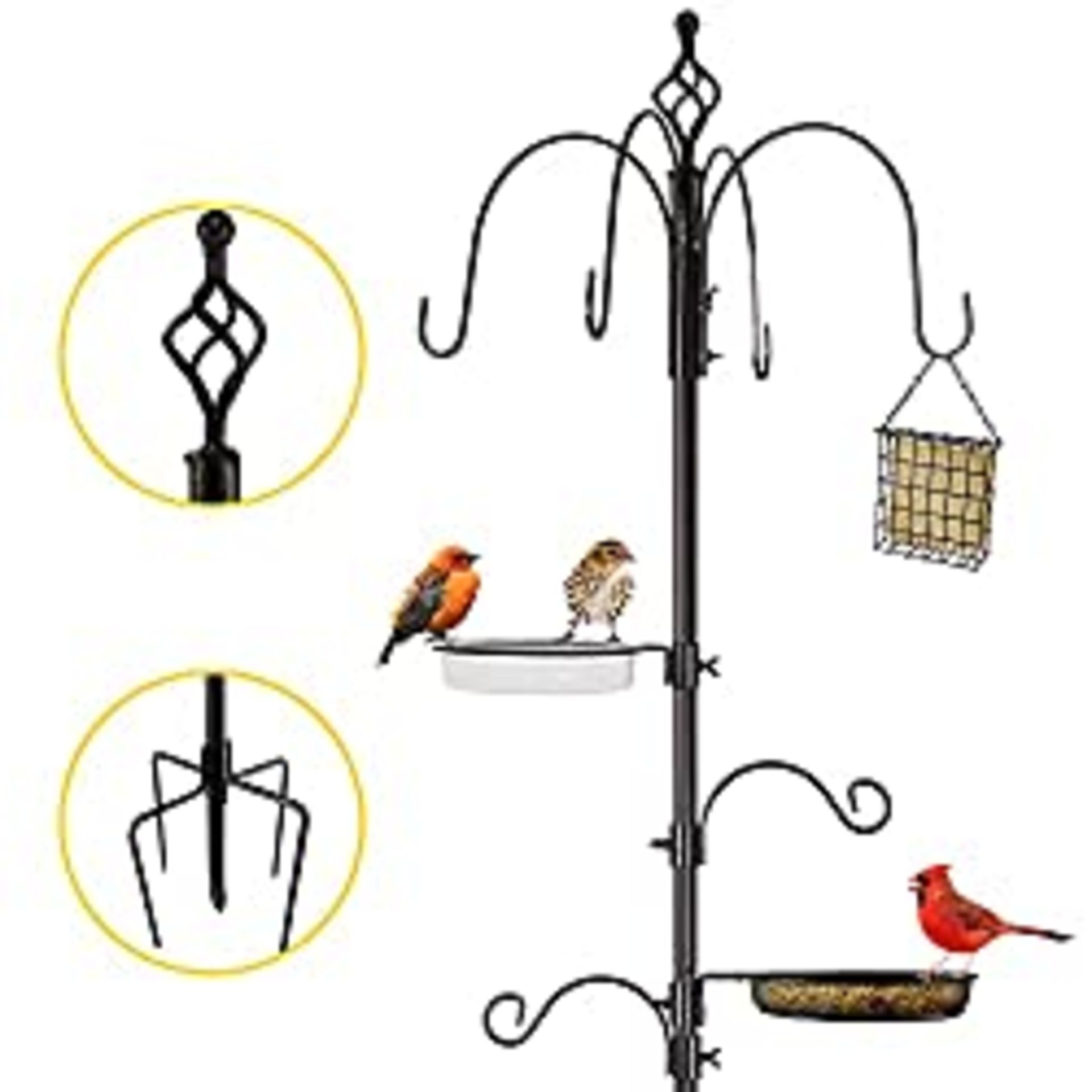 RRP £42.22 Urban Deco Bird Feeders Hanging Station Metal Bird