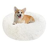 RRP £35.84 Calming Dog Cat Donut Bed - 27.5in Fluffy Plush Puppy Kitten Cuddler Round Bed