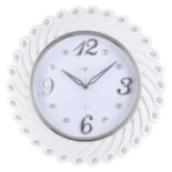 RRP £34.24 Topkey Round Wall Clock 17" Large Silent Mute White