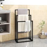 RRP £33.49 Metal Towel Bathroom Rack 3 Bars Freestanding Drying