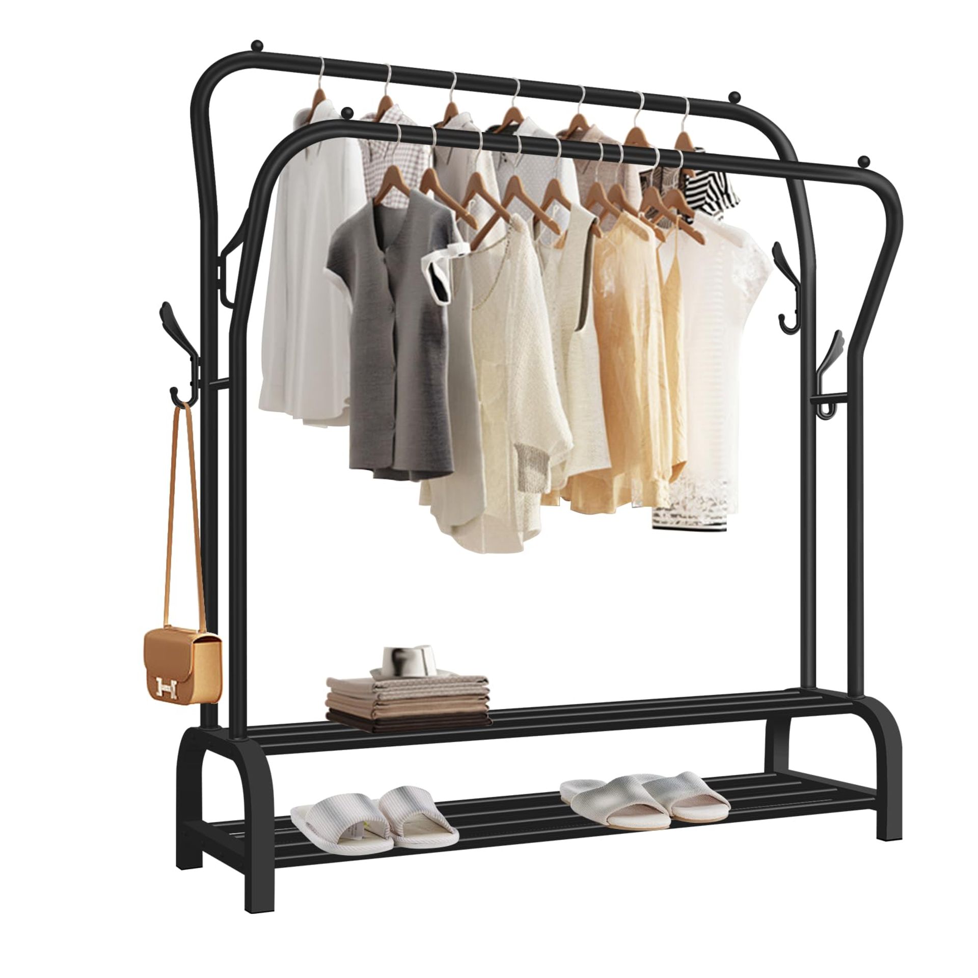 RRP £34.24 LONENESSL Metal Double Rail Garment Rack