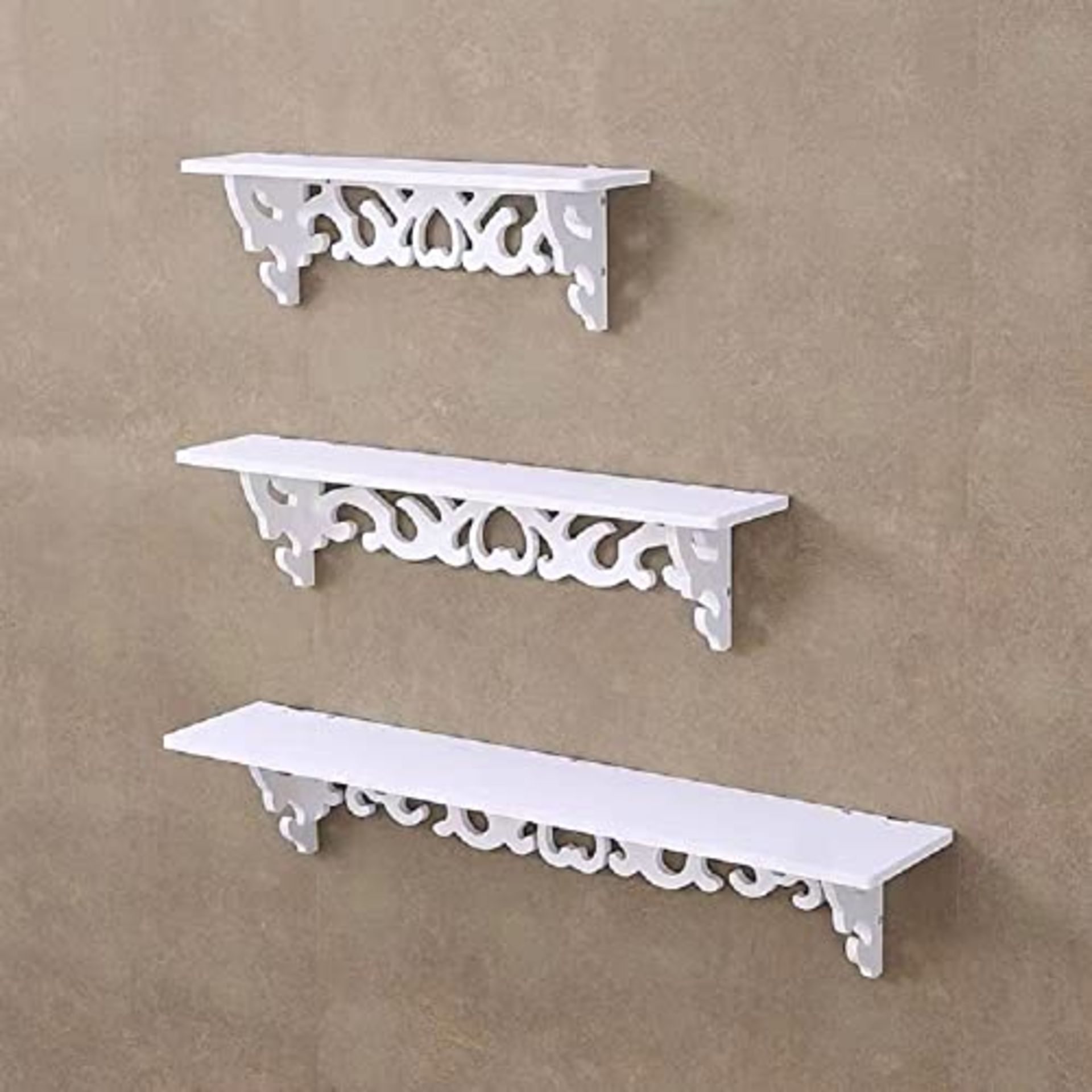 RRP £18.25 Floating Shelves Set of 3 Decorative Wall Shelves WPC