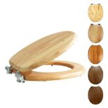 RRP £60.50 Fanmitrk Natural Solid Wood Toilet Seat-Wooden Toilet Seat