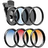 RRP £29.11 Apexel Phones Camera Lens Filter Kits-52MM Graduated Color Filter(Blue