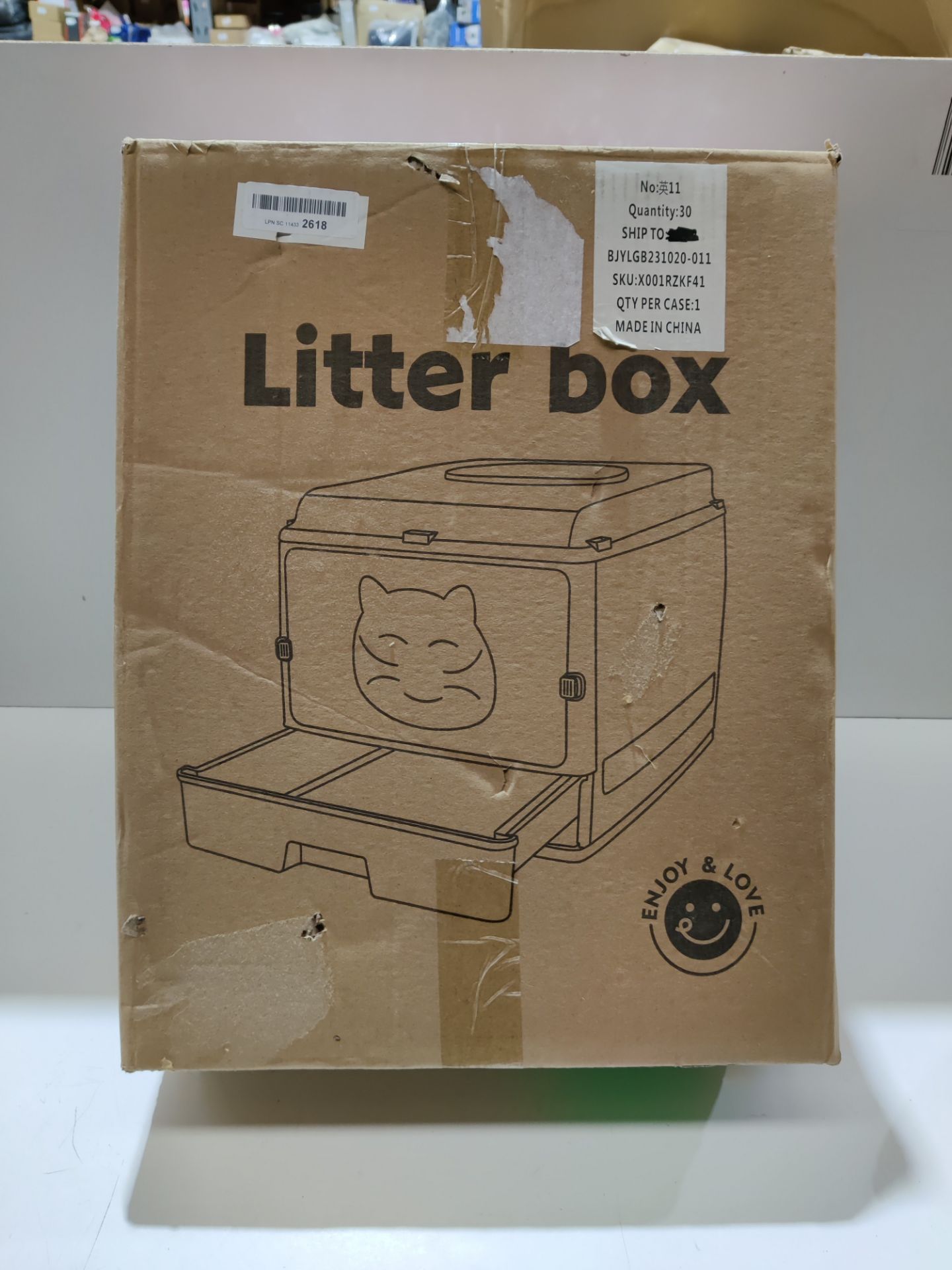 RRP £40.19 Cat Litter Box with Lid Foldable Cat Litter Box with - Image 2 of 2