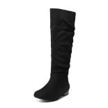 RRP £38.89 DREAM PAIRS Women's BLVD Dark Black Knee High Pull