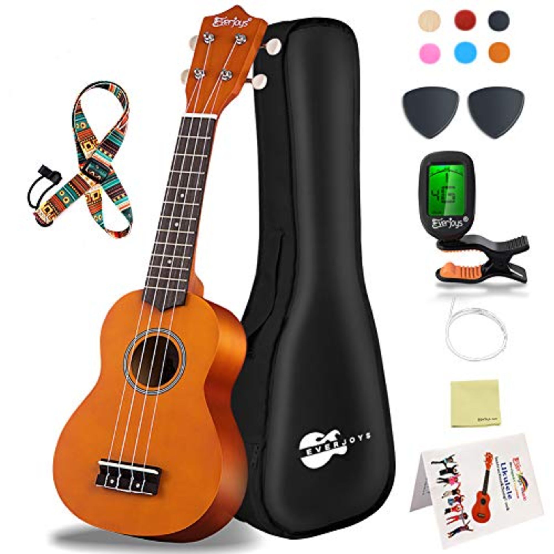 RRP £38.80 Everjoys Soprano Ukulele Beginner Kit 21 Inch Ukelele