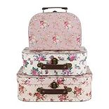 RRP £21.67 Sass & Belle Vintage Rose Suitcases - Set of 3