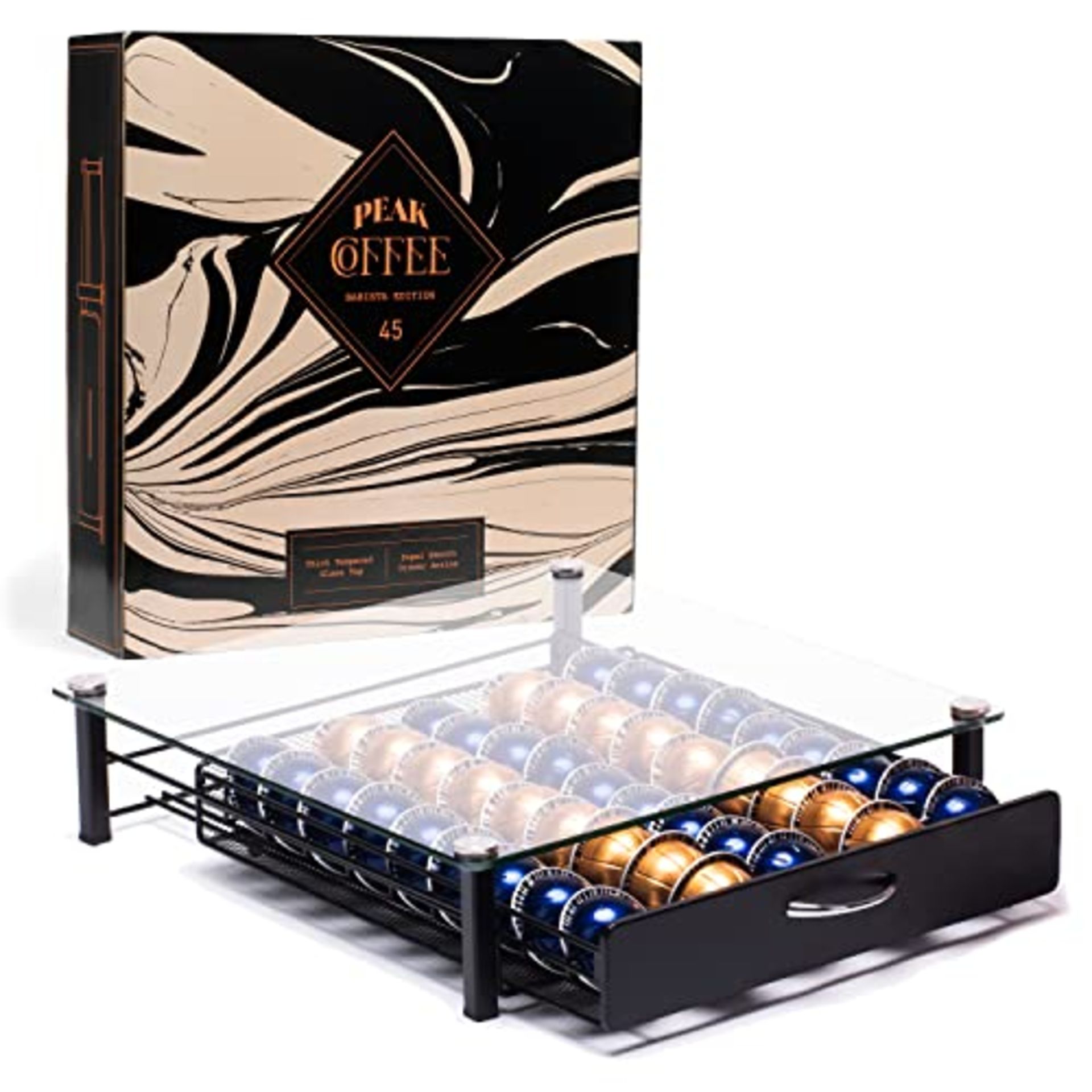 RRP £39.89 Peak Coffee Capsule Storage Drawer Tray for 45 Nespresso Vertuo Vertuoline