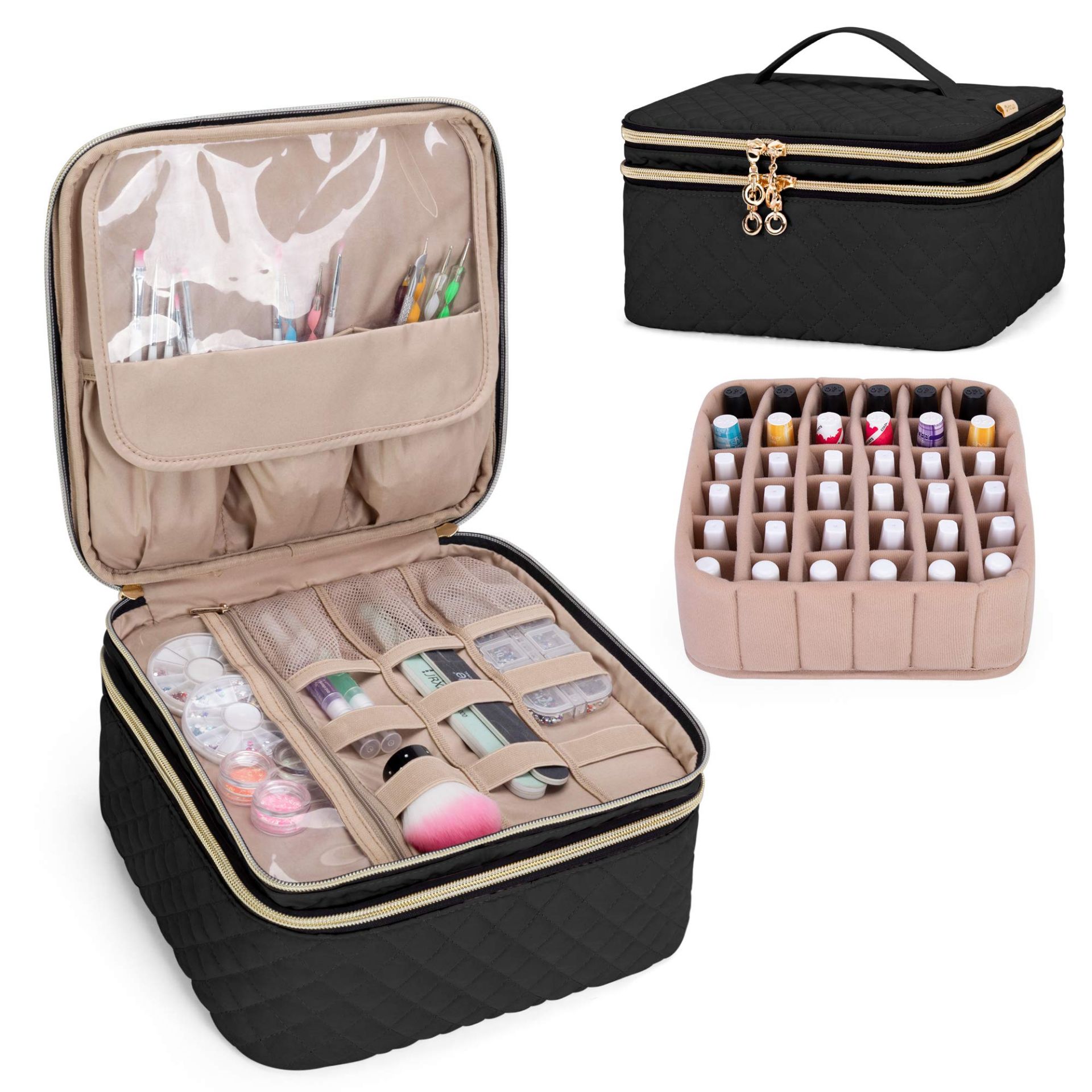 RRP £29.62 Yarwo Double Layer Nail Polish Organiser Case