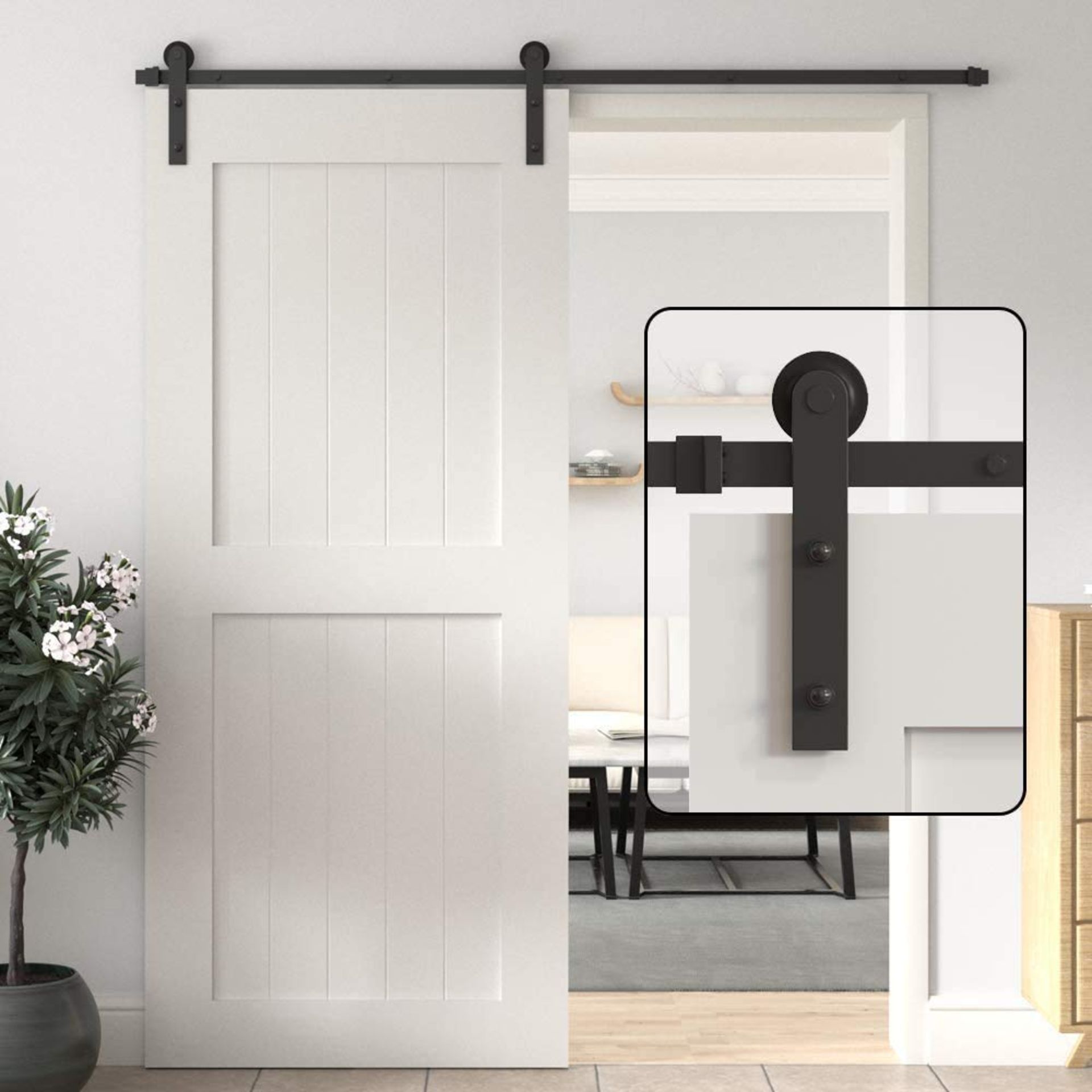 RRP £59.14 WINSOON 183cm Sliding Door Track Barn Door Sliding