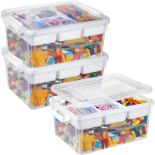 RRP £59.03 Greentainer 16L Plastic Storage Bins with Lids & Removable Tray
