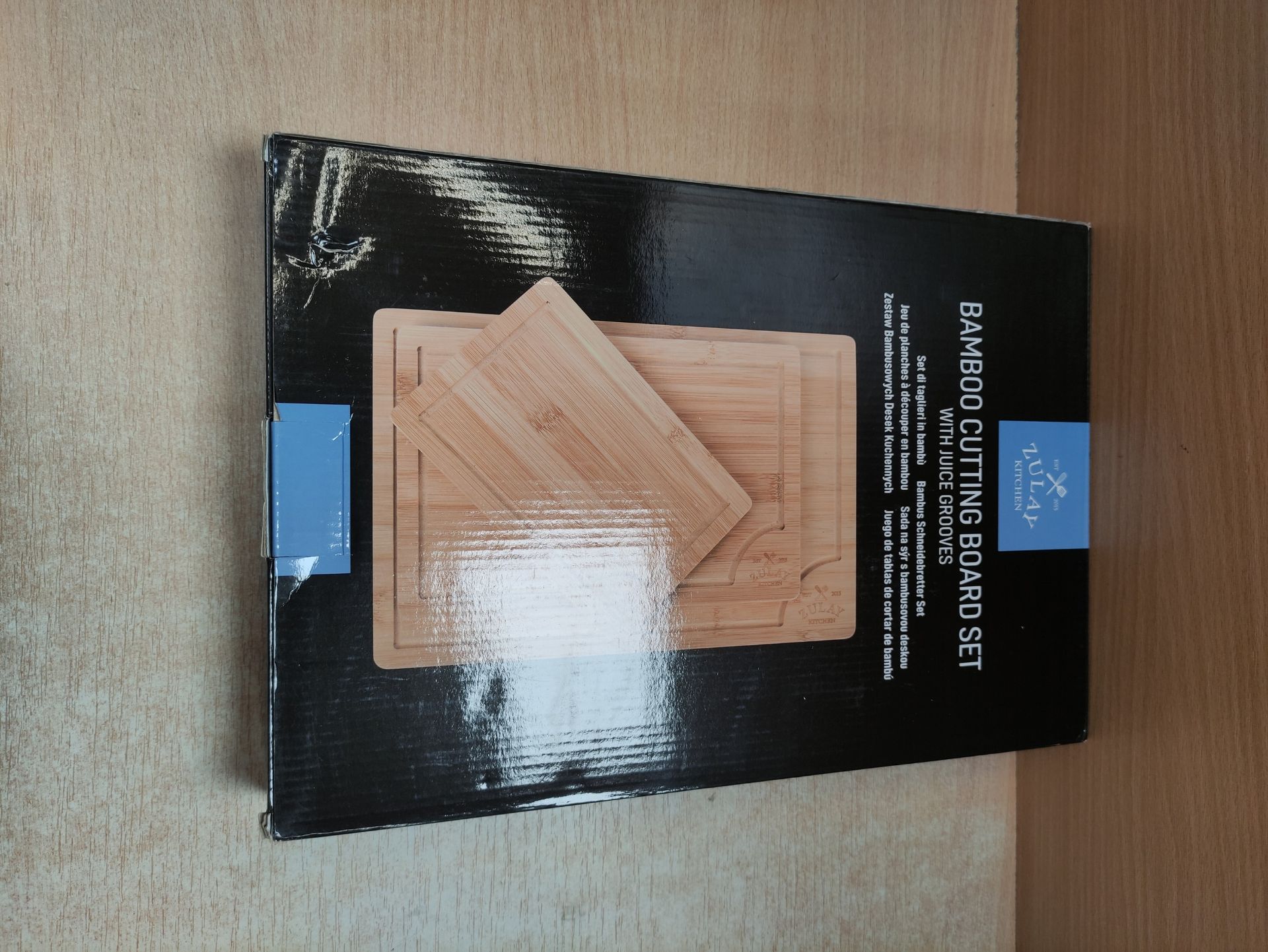 RRP £25.10 Zulay Kitchen 3-Piece Bamboo Cutting Board with Juice Groove - Image 2 of 2