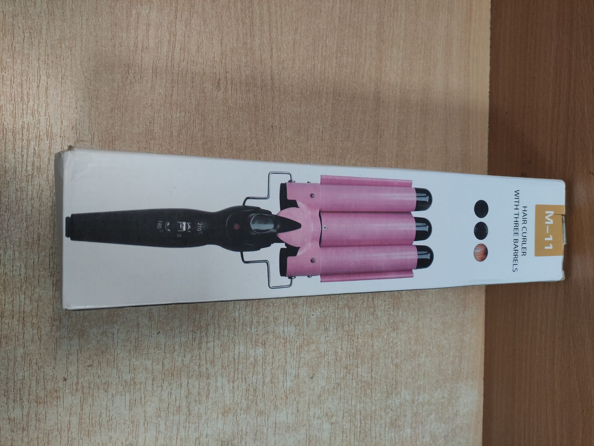 RRP £16.39 3 Barrel Curling Iron Wand 25mm Hair Crimper with - Image 2 of 2