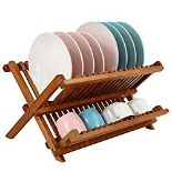 RRP £30.81 Utoplike Teak Dish Rack Stand Drainer