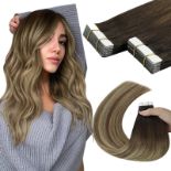 RRP £54.70 YoungSee Tape Hair Extensions Human Hair Balayage Brown