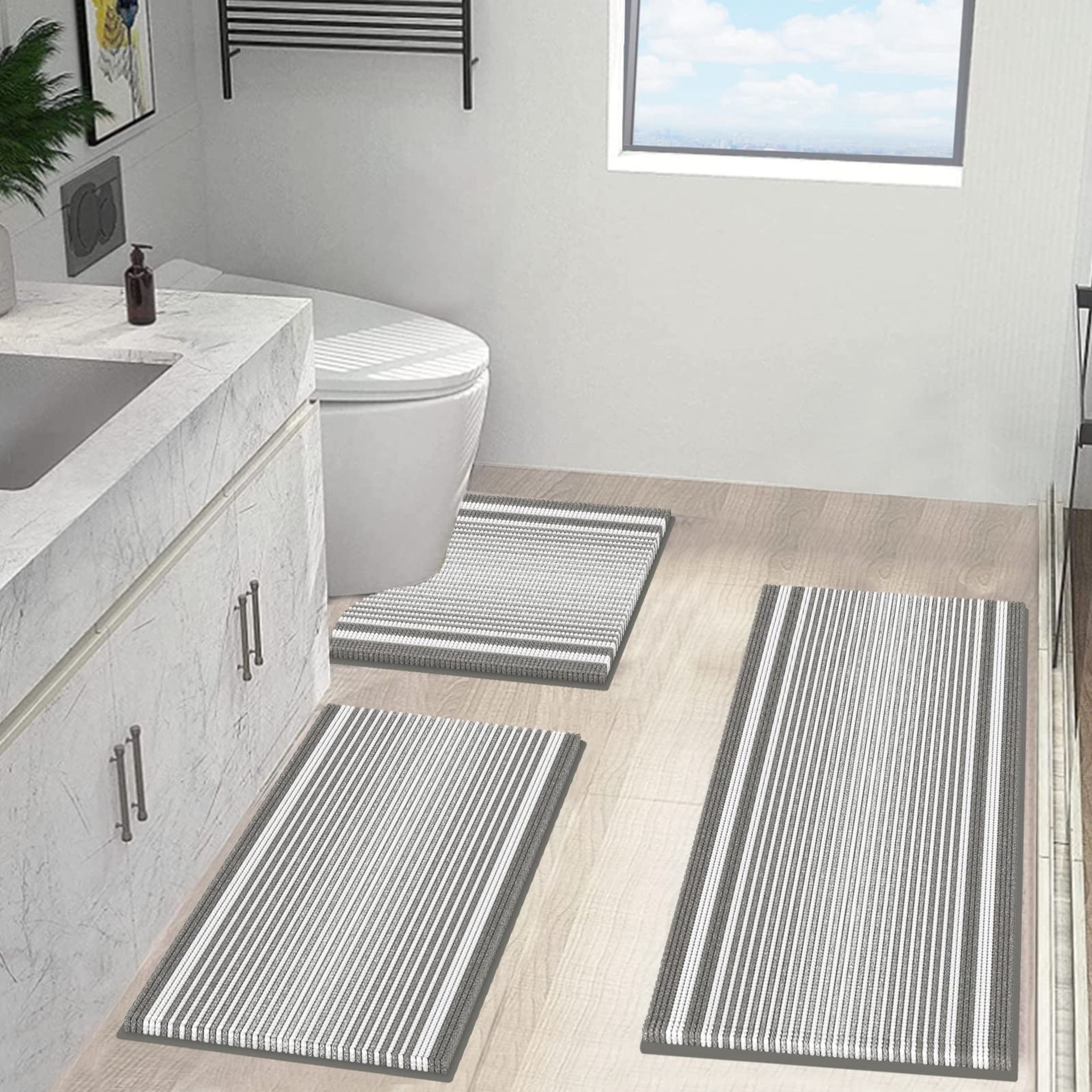 RRP £23.95 BRAND NEW STOCK McEu Bath Mats for Bathroom Sets 2 Piece