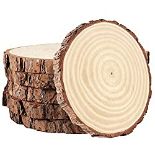 RRP £43.37 PINGEUI 6 Piece 23-25 cm Natural Wood Slices