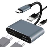 RRP £19.40 RUIZHI USB C to Dual HDMI Adapter