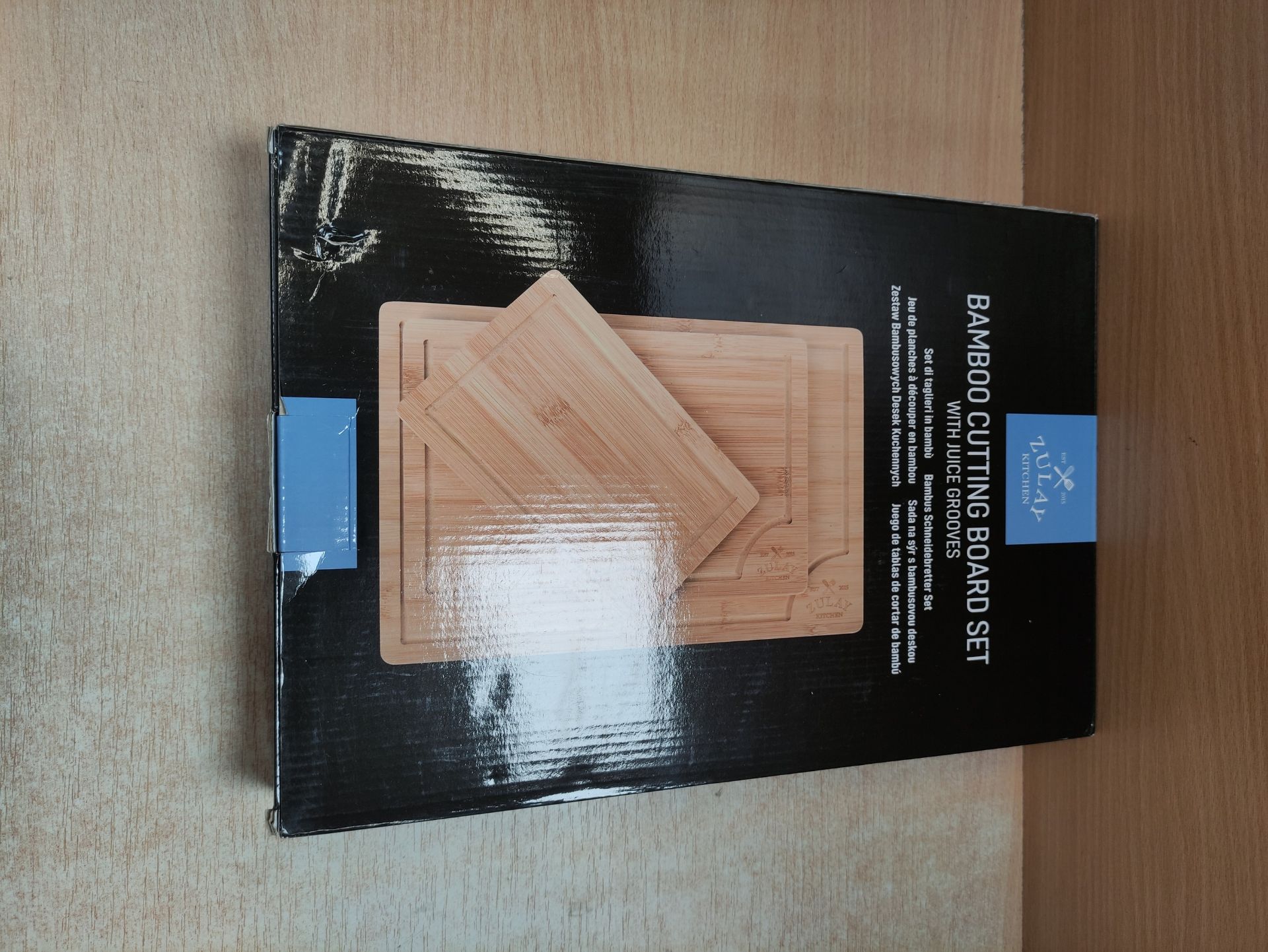 RRP £25.10 Zulay Kitchen 3-Piece Bamboo Cutting Board with Juice Groove - Image 2 of 2