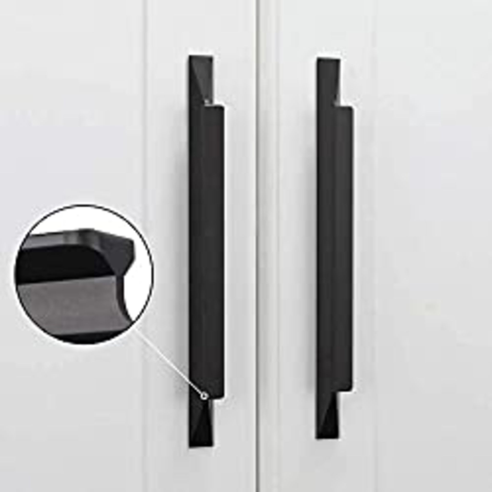 RRP £37.66 LONTAN 10 Pack Black Kitchen Cabinet Handles 160mm