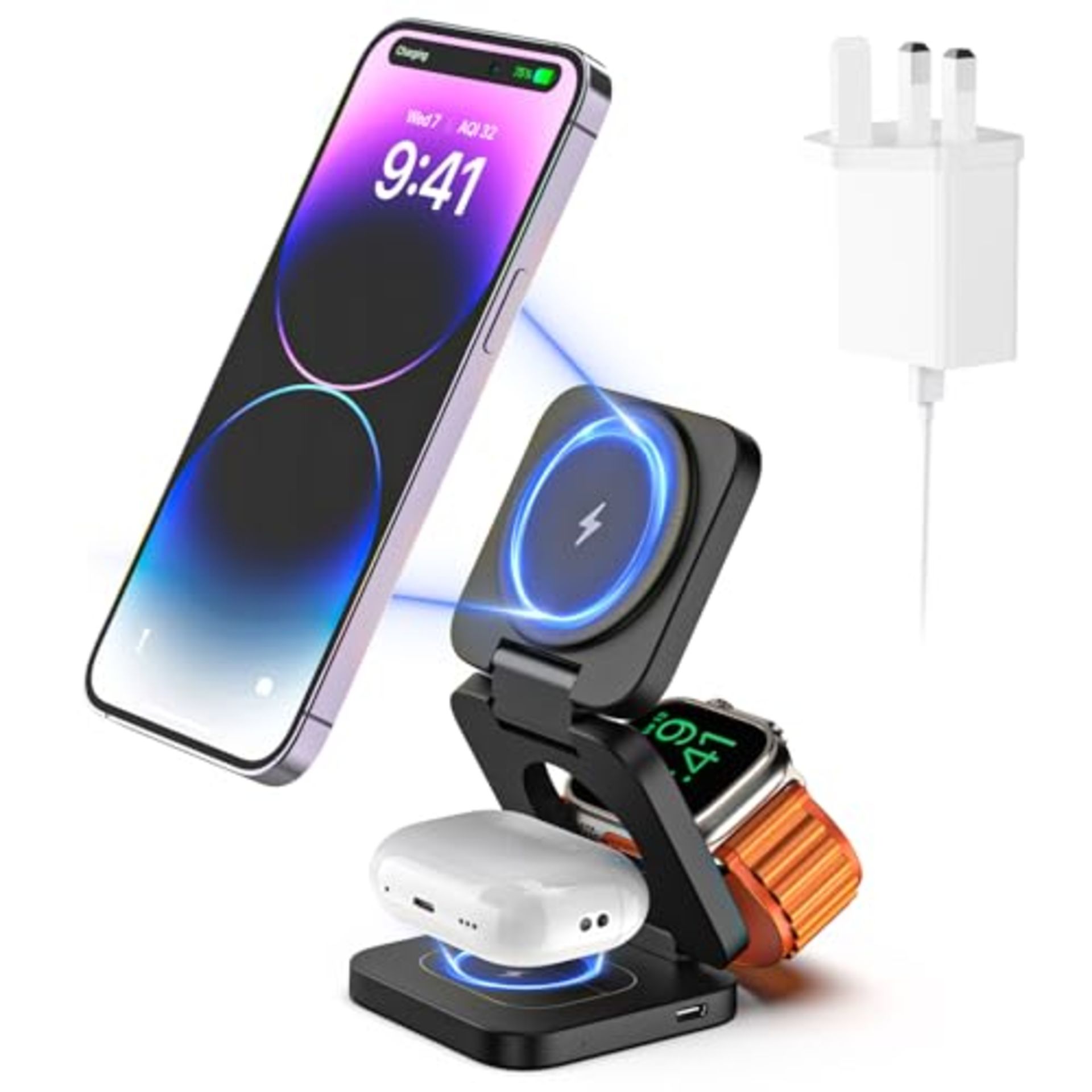 RRP £57.92 KU XIU 3 in 1 Wireless Charging Station