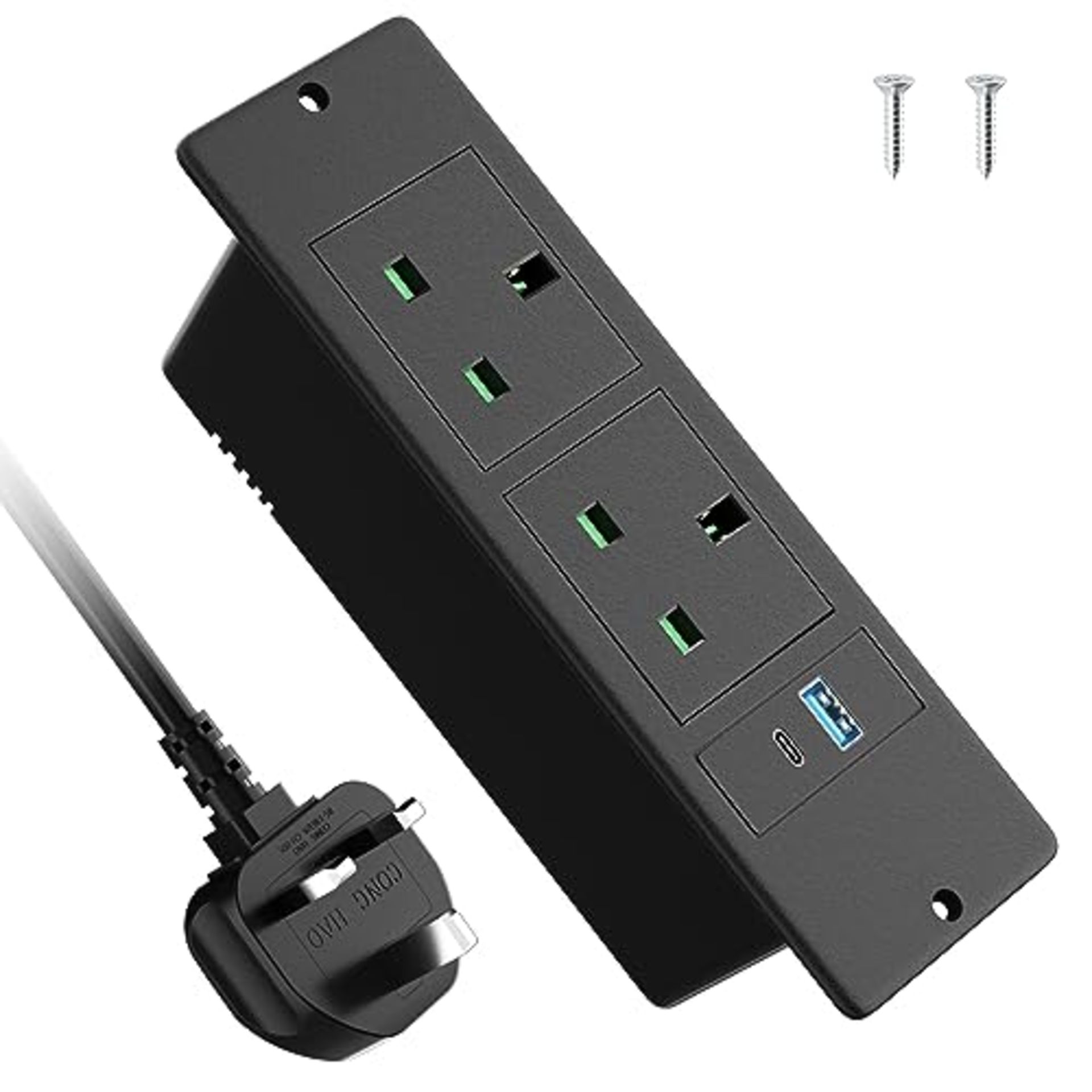 RRP £29.11 Recessed Power Strip with USB C PD20W