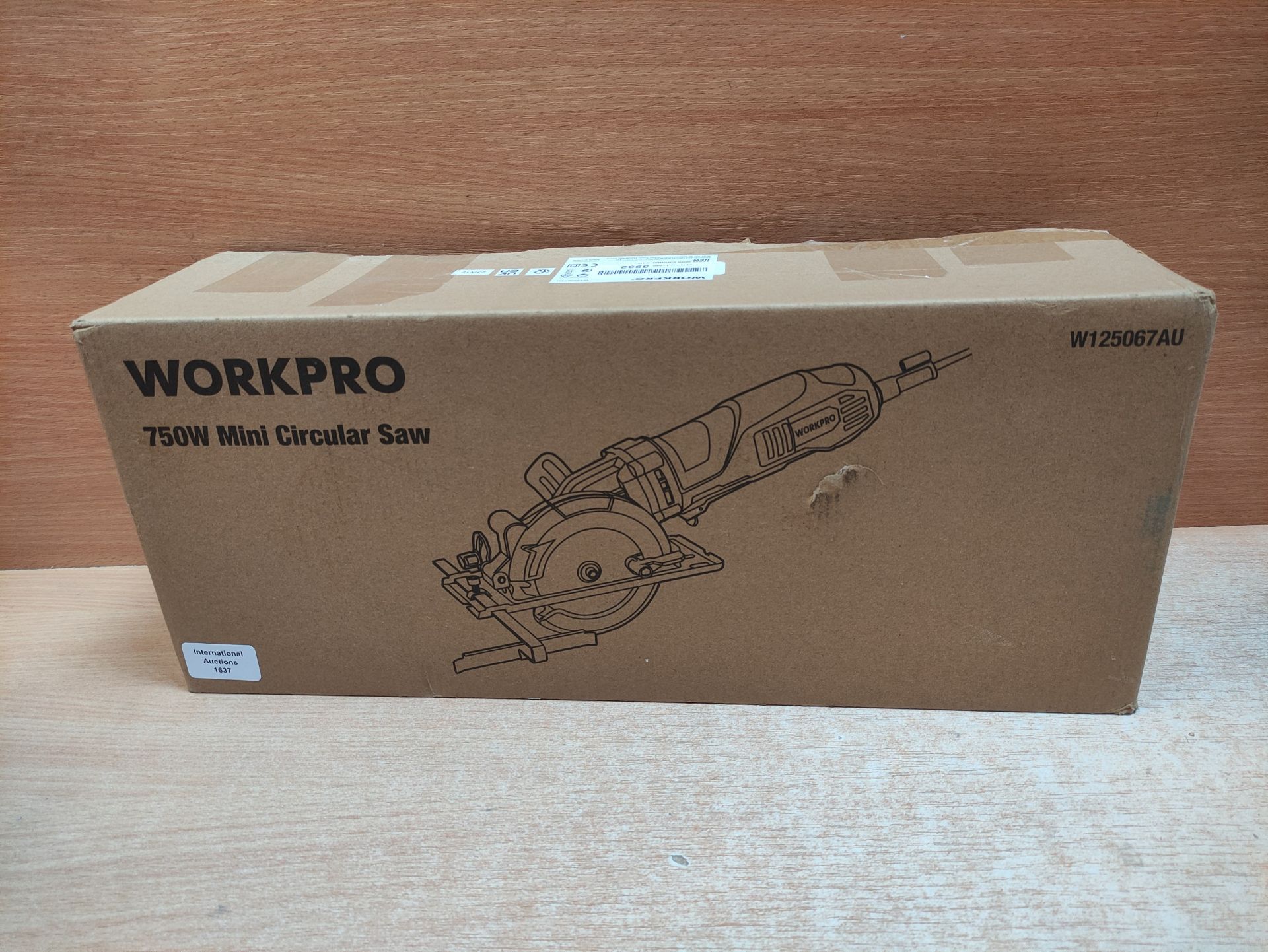 RRP £57.07 WORKPRO Mini Circular Saw 750W 4700RPM with 120mm TCT - Image 2 of 2