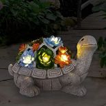 RRP £30.81 Goodeco Solar Turtle Statue Garden Ornaments Outdoor Decorations