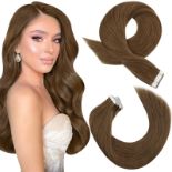 RRP £27.63 Moresoo Tape in Hair Extensions Human Hair Light Brown