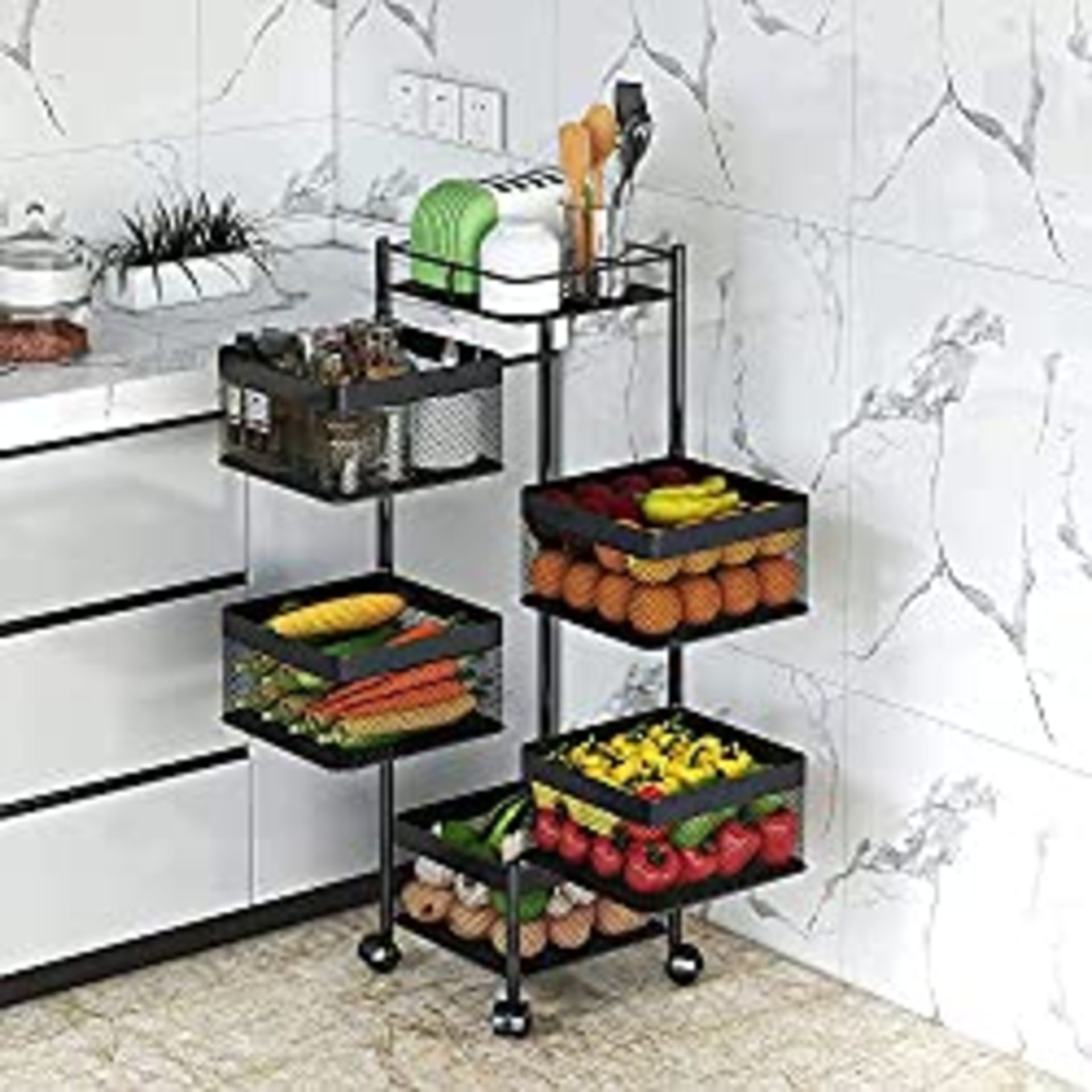 RRP £86.75 COVAODQ Rotating Storage Shelves Rack