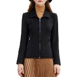RRP £41.09 S P Y M Womens Faux Suede Jacket, Stretchy Moto Casual Soft Coat