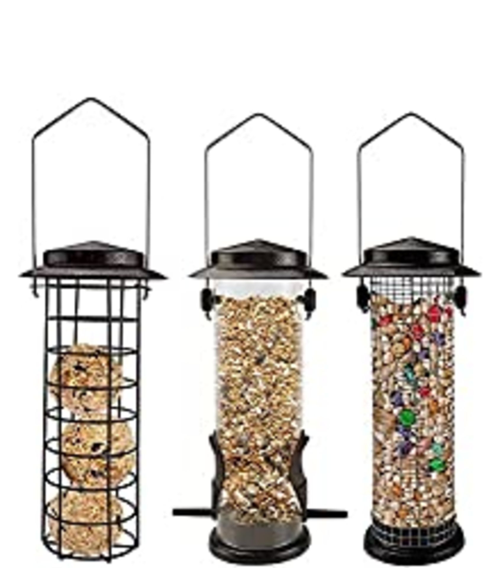 RRP £19.34 Urban Deco Metal Bird Feeders Hanging Station Fat Ball