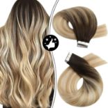 RRP £88.19 Moresoo Tape in Hair Extensions Real Human Hair 24