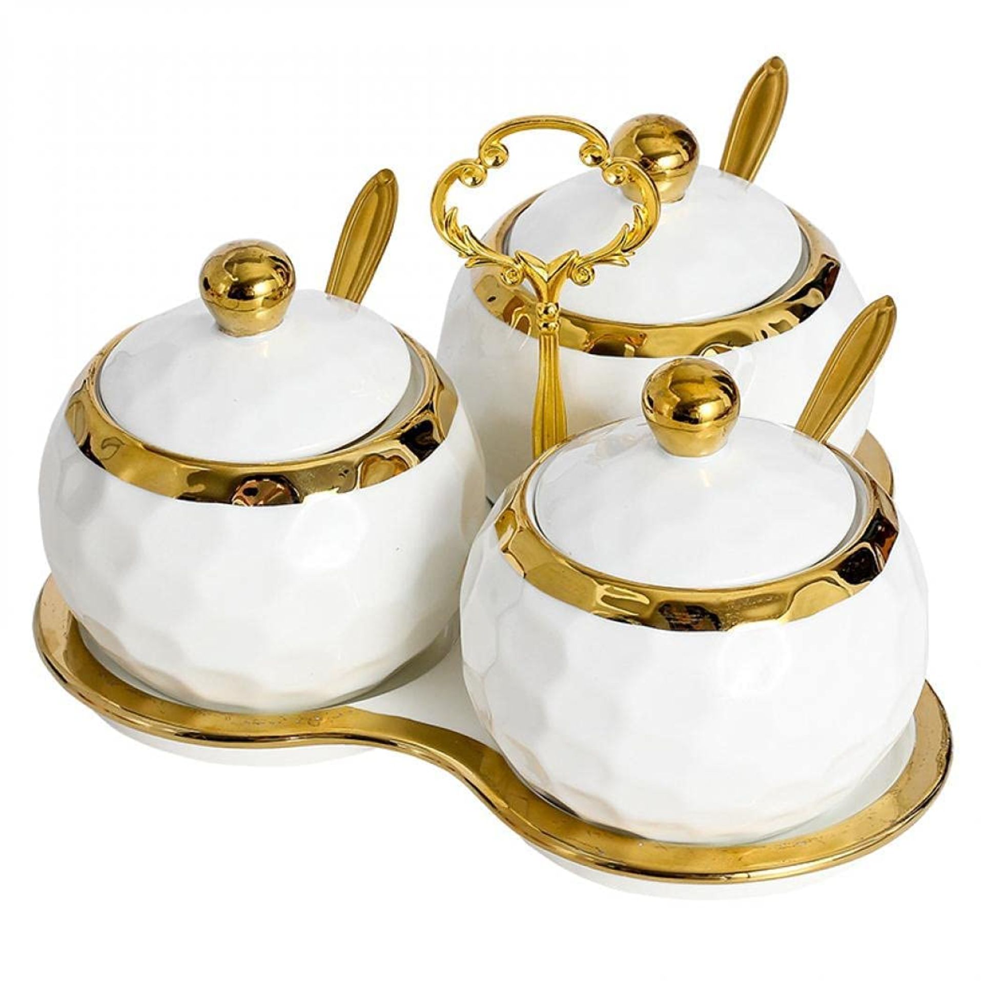 RRP £12.86 Ceramics Condiment Jar Kitchen Seasoning Box 3 Set