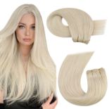 RRP £134.53 Moresoo Weft Hair Extensions Real Human Hair Blonde