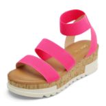 RRP £31.95 DREAM PAIRS Womens Elastic Strappy Wedge Sandals Platform