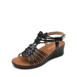 RRP £34.24 DREAM PAIRS Womens Wedge Sandals Gladiator Woven Strappy