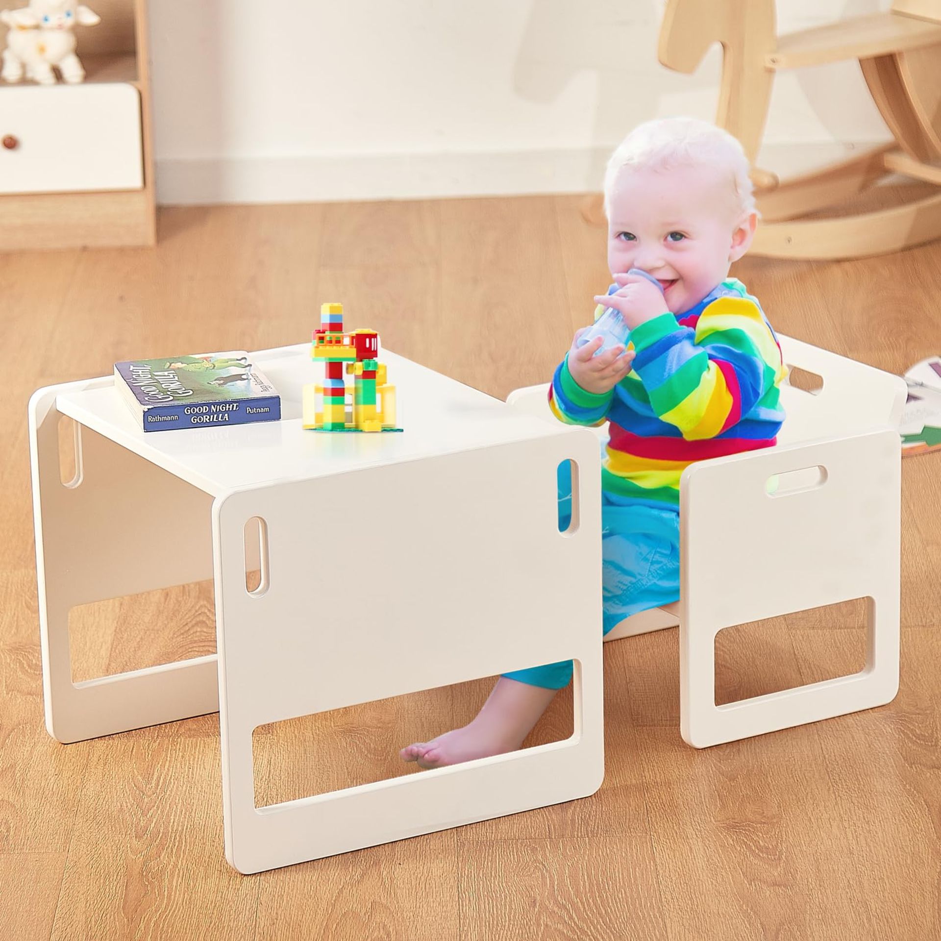 RRP £76.34 FUNLIO Montessori Weaning Table and Chair Set for Toddlers Age 1-3