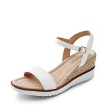 RRP £35.85 DREAM PAIRS Womens Wedges Sandals Open Toe Summer Beach