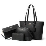 RRP £34.22 YTL Women Handbags PU Leather Large Shoulder Crossbody Bsgs 4pcs Set for Girls