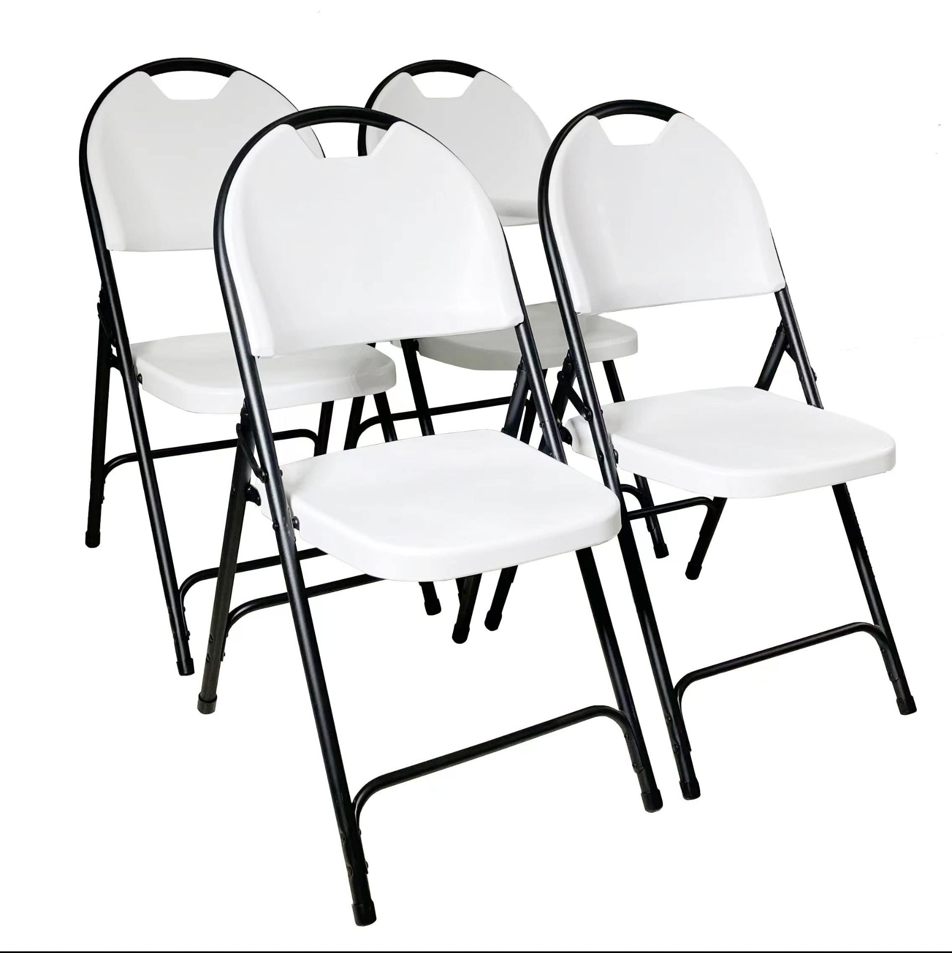 RRP £100.68 Alextend 4 Pack Plastic Folding Chairs with 160kg Weight Capacity