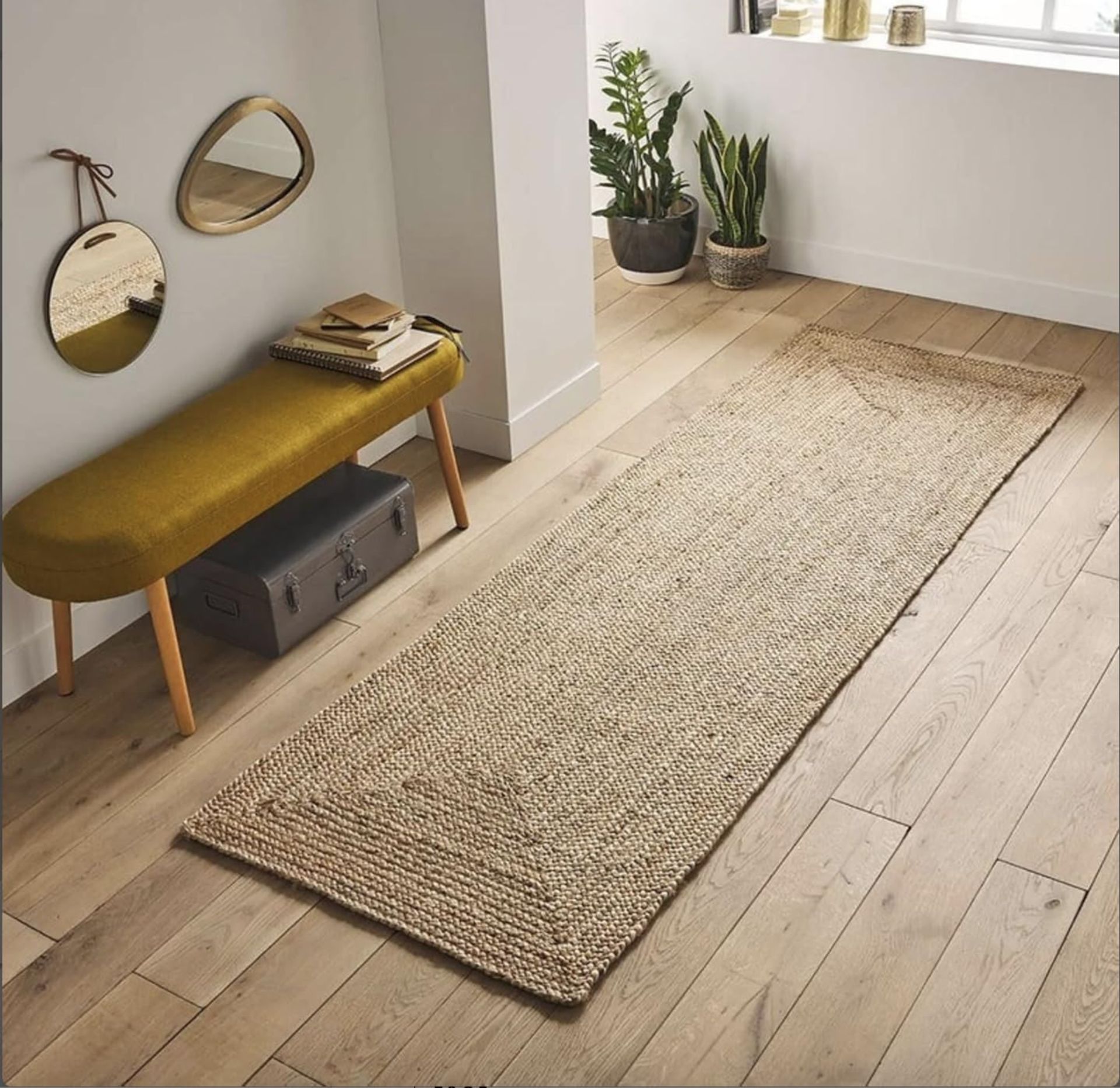 RRP £45.65 The Home Talk Jute Runner Rug 75 x 180 CM or 2.5' x 6'