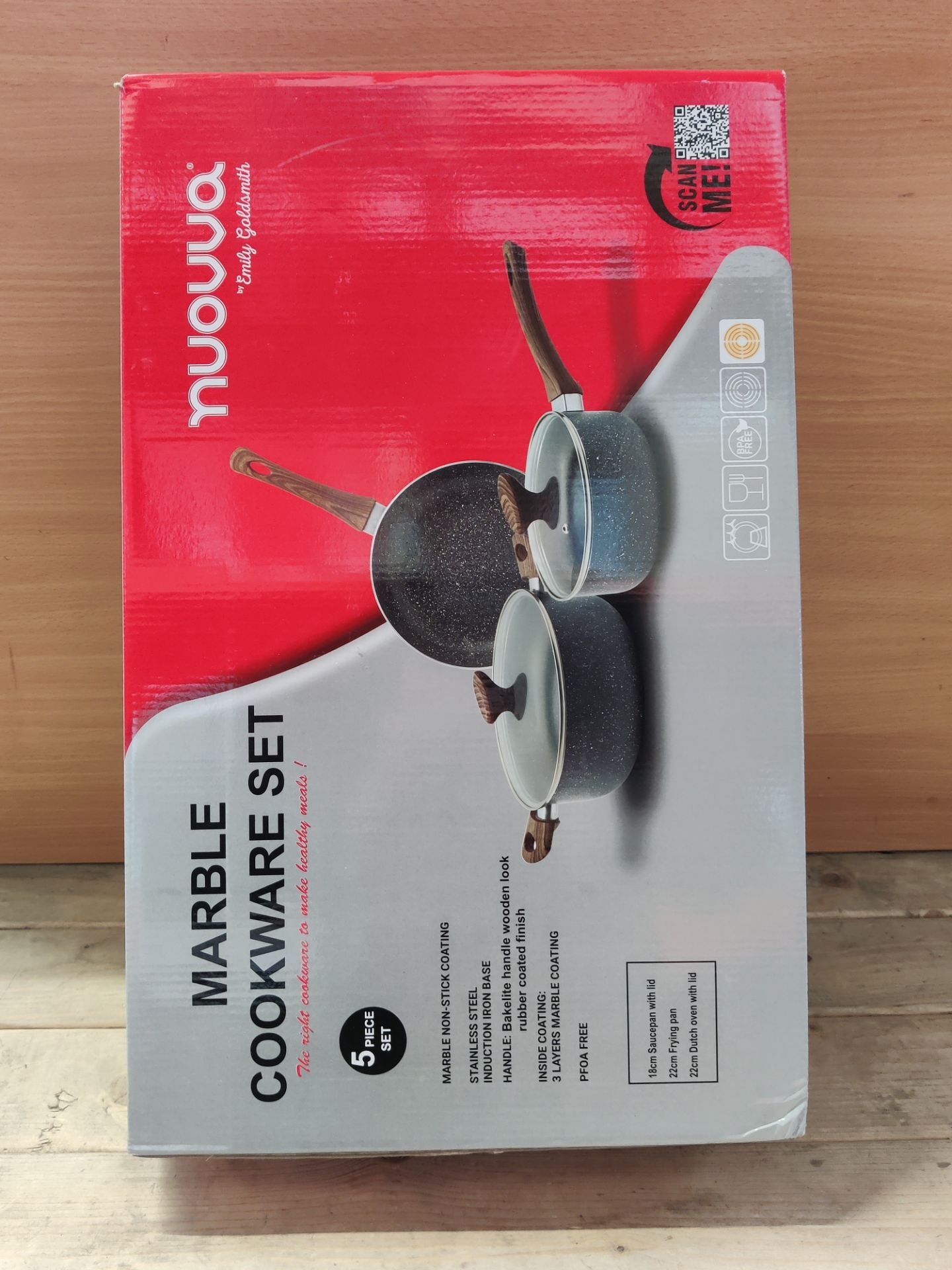 RRP £45.65 Non Stick Pots and Pans Set Induction Hob Pots - Image 2 of 2