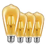 RRP £15.97 TopLeder E27 Edison Light Bulbs 4 Pack
