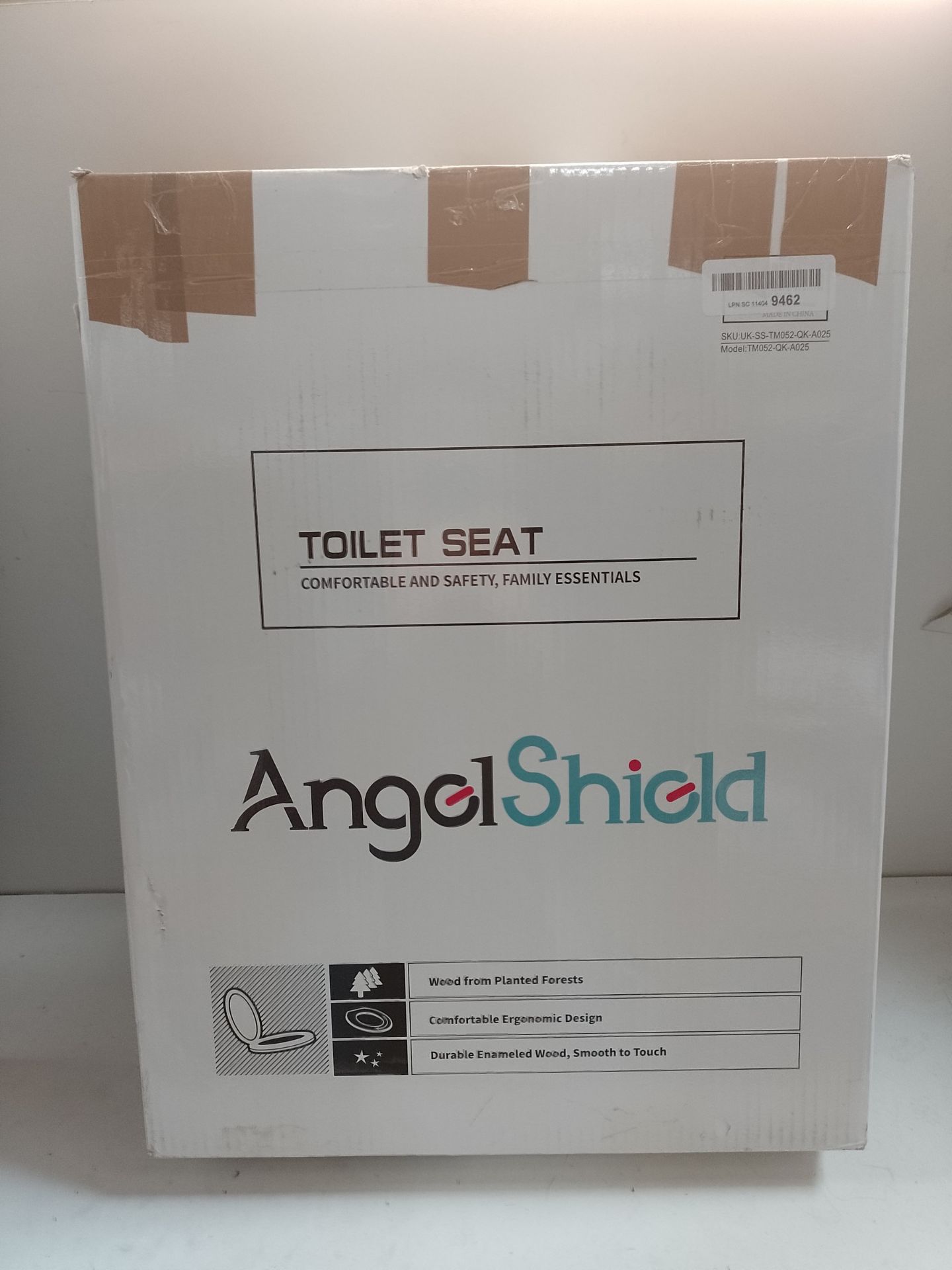 RRP £40.19 Angel Shield Toilet Seat Natural Wooden Toilet Seat with Zinc Alloy Hinges - Image 2 of 2